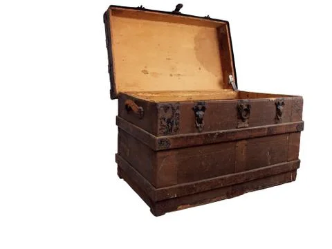 Antique chest sideview Stock Photos