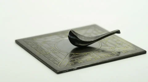 Antique Chinese spoon compass Stock Footage 36795039