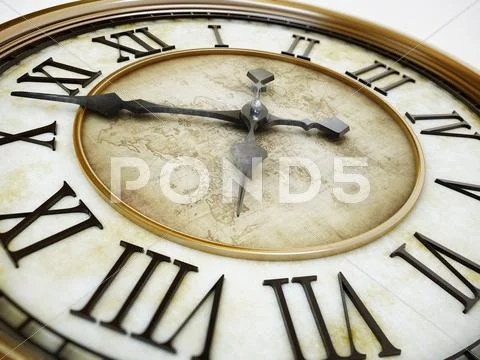 Antique Clock. 3D Illustration.