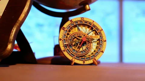 Antique Clock Background Stock Footage 58588879