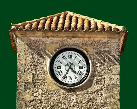 Antique clock on a building Stock Photos