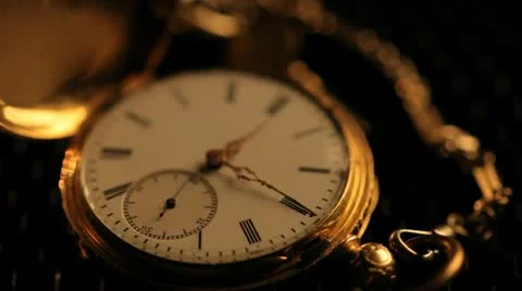 Antique clock with chain. Stock Footage 22239484