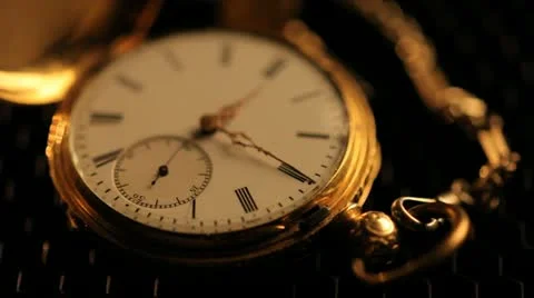 Antique clock with chain. Stock Footage 22239595