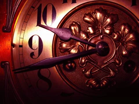 Antique clock close-up Stock Photos