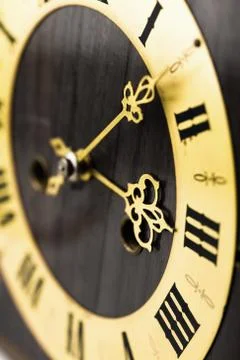 Antique clock dial with Arabic numerals Stock Photos