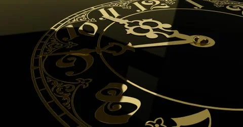 Antique clock dial close-up. Illustrazione stock