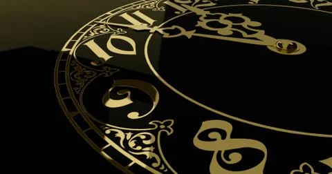 Antique clock dial close-up. Stock Illustration