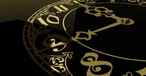 Antique clock dial close-up. Stock Illustration