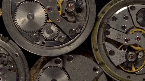 Antique clock dial close-up. Vintage pocket watch. Stock Footage 74562736