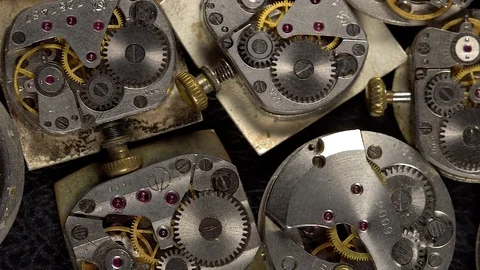 Antique clock dial close-up. Vintage pocket watch. 스톡 동영상 74563620