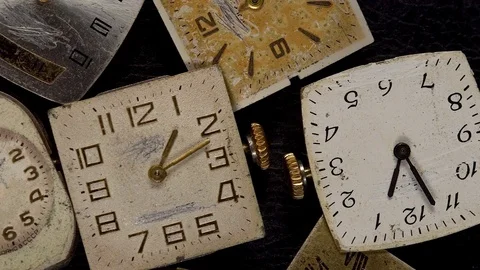Antique clock dial close-up. Vintage pocket watch. 스톡 동영상 74718366