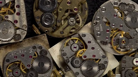 Antique clock dial close-up. Vintage pocket watch. 스톡 동영상 74794884