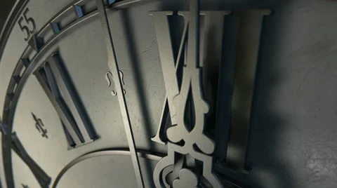 Antique clock extreme closeup countdown Stock Footage 36580297