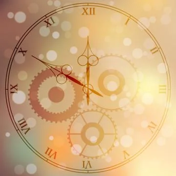 Antique clock fac Stock Illustration