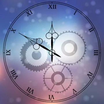 Antique clock fac Stock Illustration