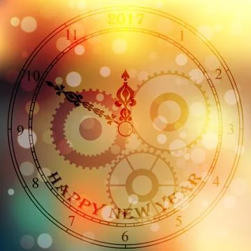 Antique clock fac Stock Illustration