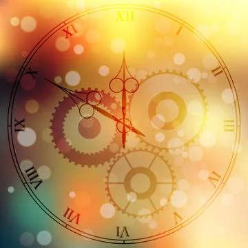 Antique clock fac Stock Illustration