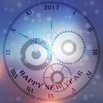 Antique clock fac Stock Illustration