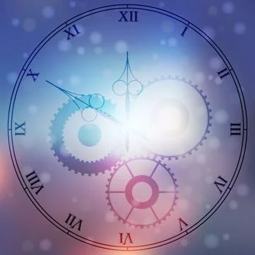 Antique clock fac Stock Illustration