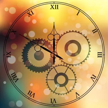 Antique clock fac Stock Illustration