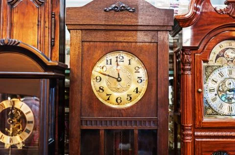Antique clock old time passing . Stock Photos
