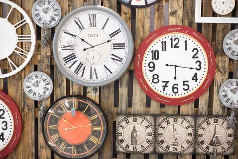 Antique Clock old time passing . Stock Photos