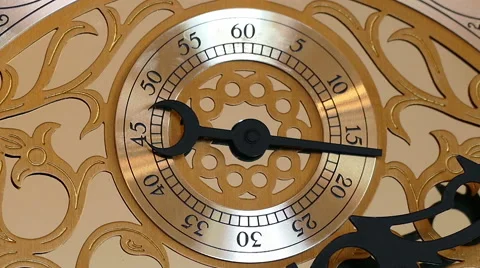 Antique clock with a second handVintage clock Stock Footage 52956921