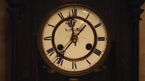 Antique Clock Time Lapse Stock Footage 33819508