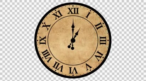 Antique Clock Timelapse with Alpha Layer Stock Footage 46235402