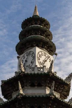 Antique Clock Tower / Clock Tower / Antique Chinese Style Clock Tower Stock Photos