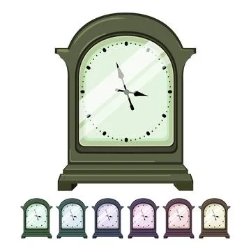 Antique clock vintage cartoon vector graphic Stock Illustration