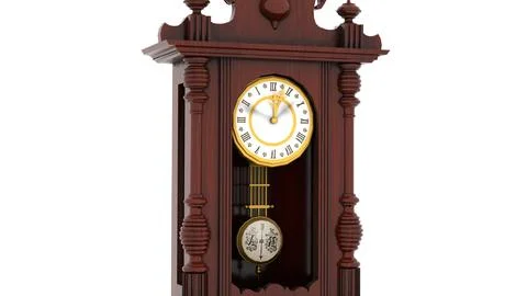 Antique clock on white background Stock Illustration