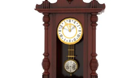 Antique clock on white background Illustrazione stock