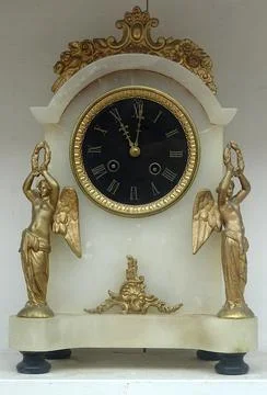 Antique Clockwork Clock Stock Photos