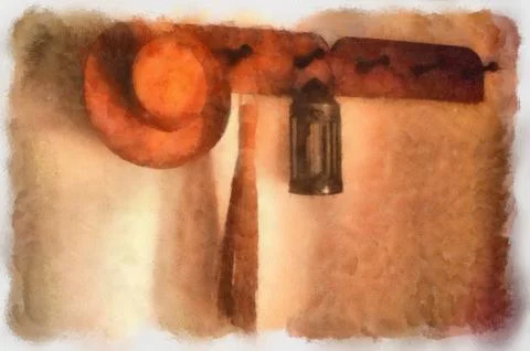 Antique coat rack Stock Illustration