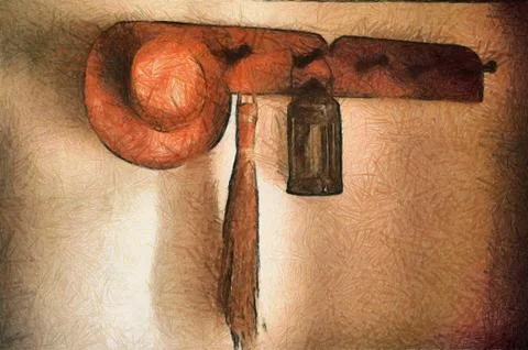 Antique coat rack Stock Illustration