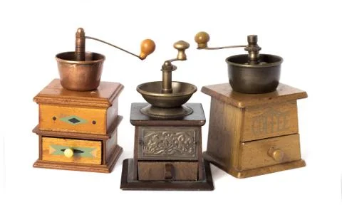 Antique coffee grinders Stock Photos