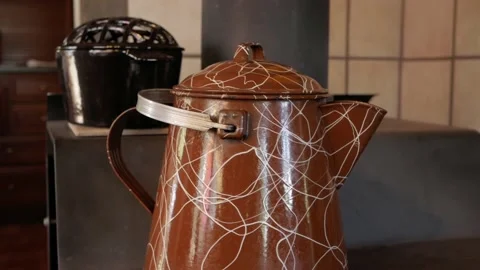 Antique Coffee Pot Stock Footage 234165875