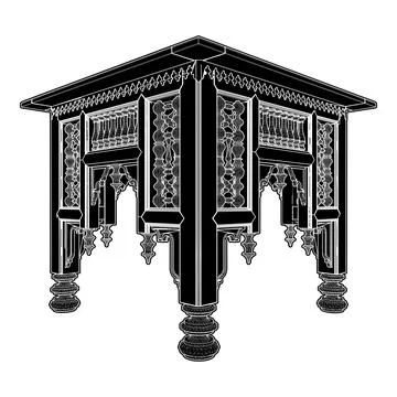 Antique Coffee Table Vector. 스톡 일러스트
