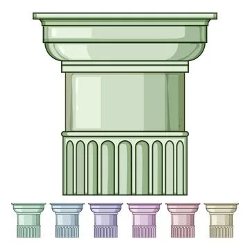 Antique column ancient cartoon vector graphic Stock Illustration
