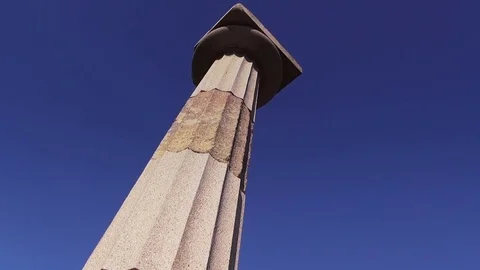 Antique column on blue sky background Video stock 71484047