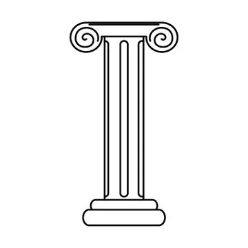 Antique column building Ilustración de archivo