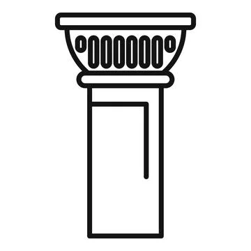 Antique column icon representing classical architecture and history Stock Illustration