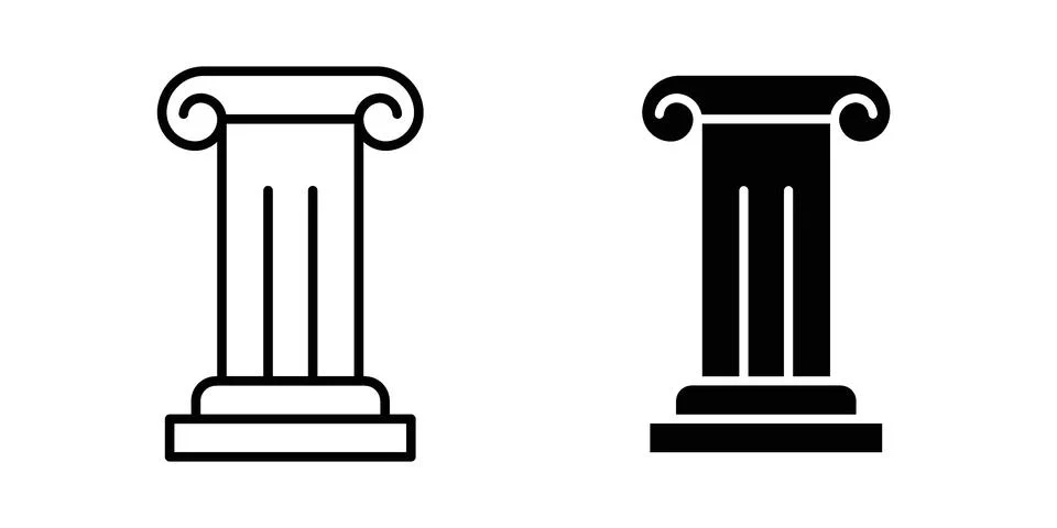 Antique Column icon set, collection of vector icons Stock Illustration