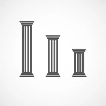 Antique column icons. Vector illustration Illustrazione stock