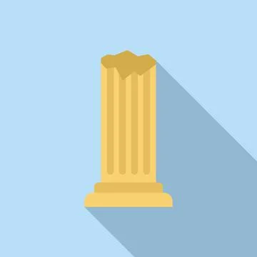 Antique column showing deterioration from time passing Stock Illustration