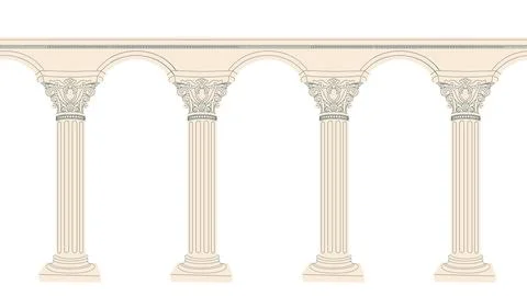 Antique columns pattern. Repeating design element for printing on fabric Stock Illustration