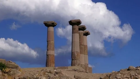Antique columns on a sky background Video stock 71483938