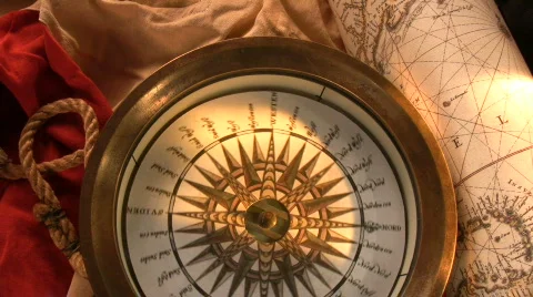 Antique compass Stock Footage 665305