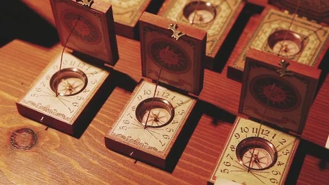 Antique compass Stock Footage 81097328